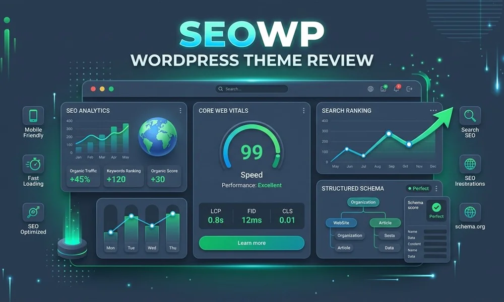 SEOWP WordPress Theme Review - Features, Core Web Vitals, and Performance Tests