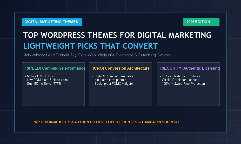 Top WordPress themes for digital marketing: lightweight picks that convert